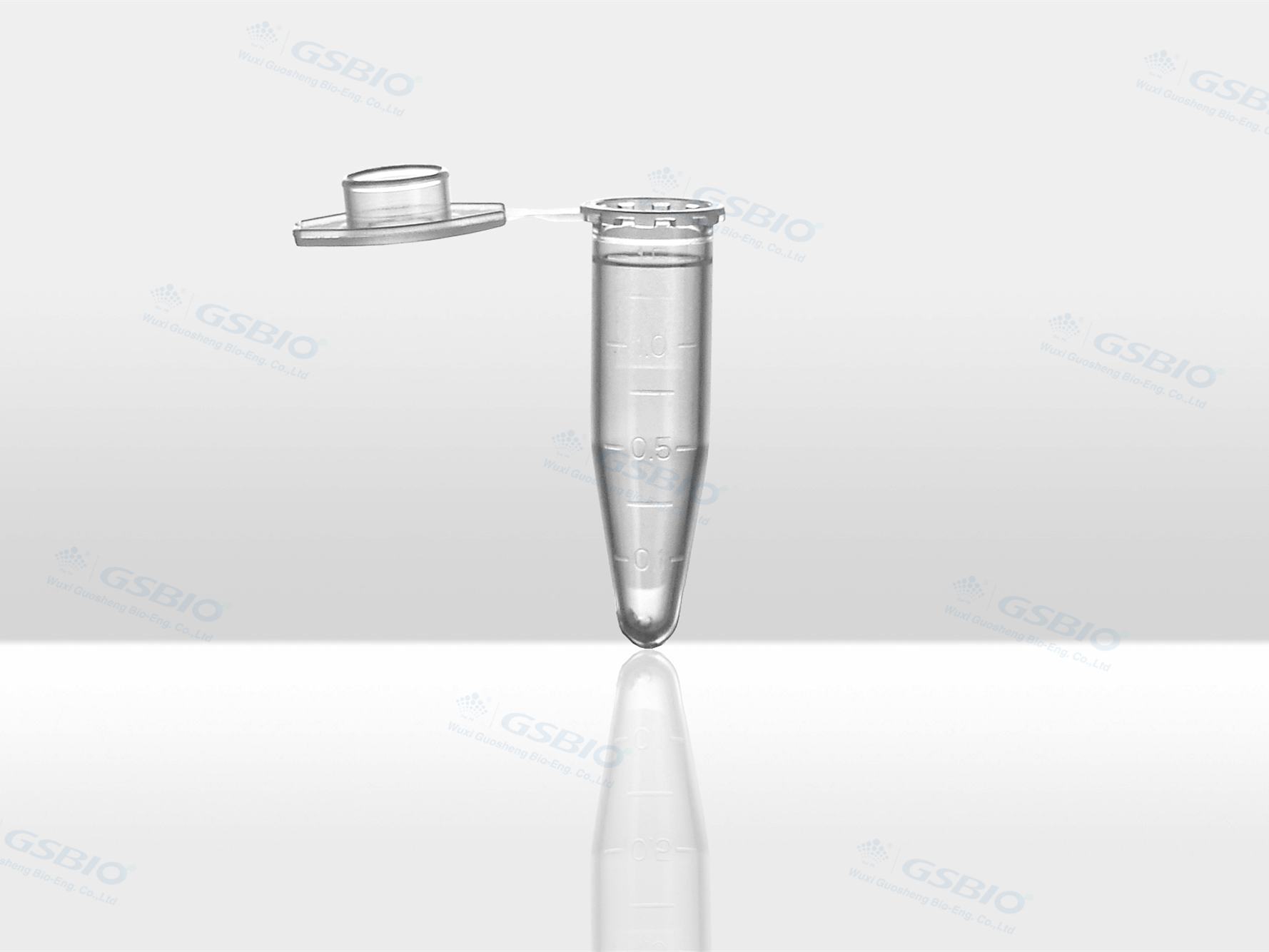 1.5mL Conical Microcentrifuge Tube, Plain Cap Microcentrifuge Tube, clear, PP, unsterilized/sterilized, free from DNA/RNA, 1000pcs/pack and 8pack/cs.