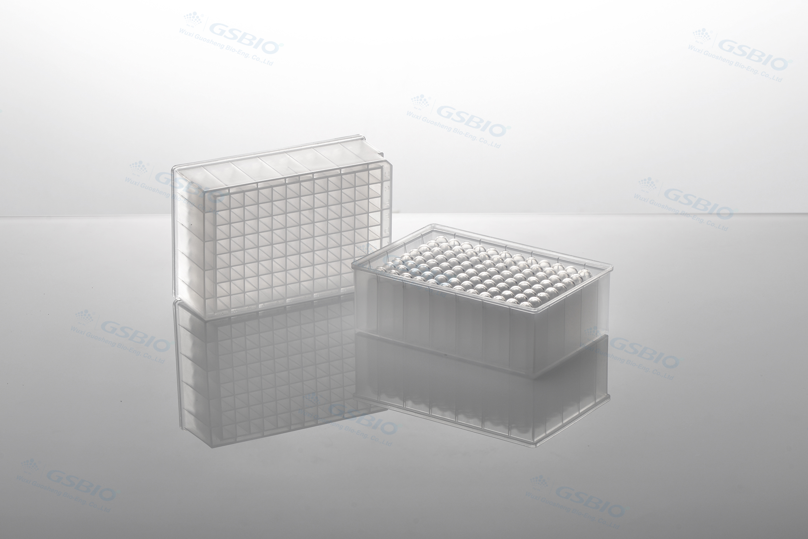 2.2mL Square Well U Bottom 96 Hole Deep Well Plate, SBS/ANSI standards, using transparent high-molecular polypropylene (PP), free from DNase, RNase and non-pyrogenic, high chemical stability. 